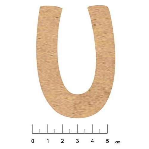 Alphabet En Bois Mdf Adhésif 5 Cm Lettre U