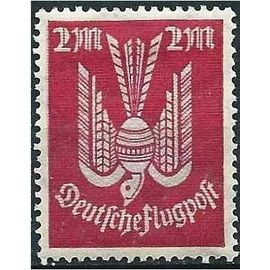 Allemagne, Rép. De Weimar 1922, Beau Timbre De Poste Aérienne Yvert Pa 9, Oiseau Stylisé, 2 Mk. Carmin Et Gris, Neuf* -