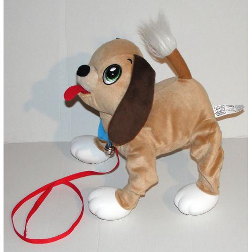 Peluche Chien Peppy Pups Les Toufous A Ressort Et Grelot - Doudou Chien Marron Pieds Rigides A Crampons Tpf Toys
