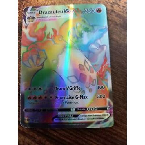 Carte Pokémon / Carte De Jeux Pour Enfant / Carte Dracaufeu Vmax Arc-En-Ciel 