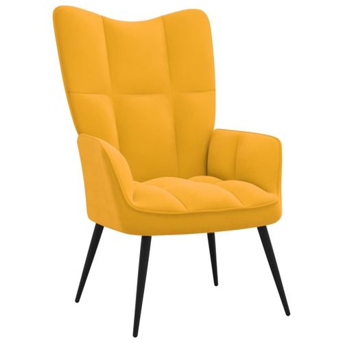 Vidaxl Chaise De Relaxation Jaune Moutarde Velours