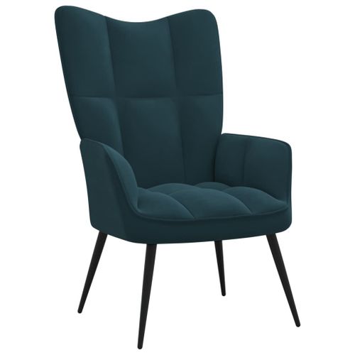 Vidaxl Chaise De Relaxation Bleu Velours