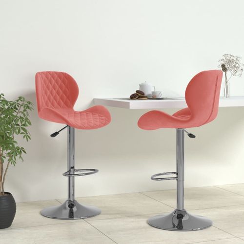 Vidaxl Tabourets De Bar Lot De 2 Rose Velours