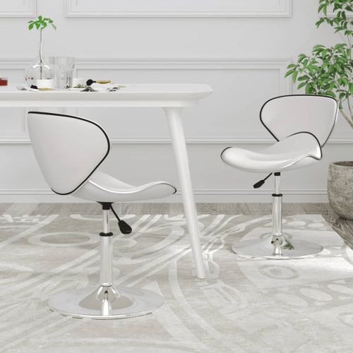 Vidaxl Chaises À Manger Lot De 2 Blanc Similicuir