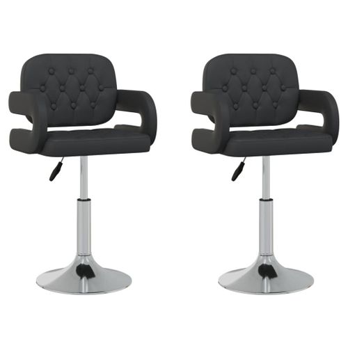 Vidaxl Chaises À Manger Pivotantes Lot De 2 Noir Similicuir