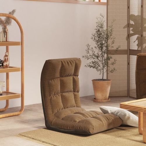 Vidaxl Chaise Pliable De Sol Marron Tissu