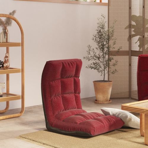 Vidaxl Chaise Pliable De Sol Rouge Bordeaux Tissu