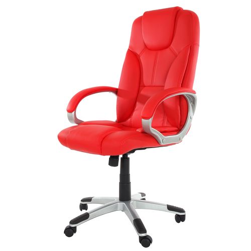 Fauteuil De Bureau Bâle, Classique, Similicuir   Rouge