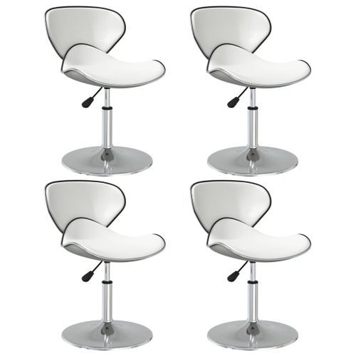 Vidaxl Chaises À Manger Lot De 4 Blanc Similicuir