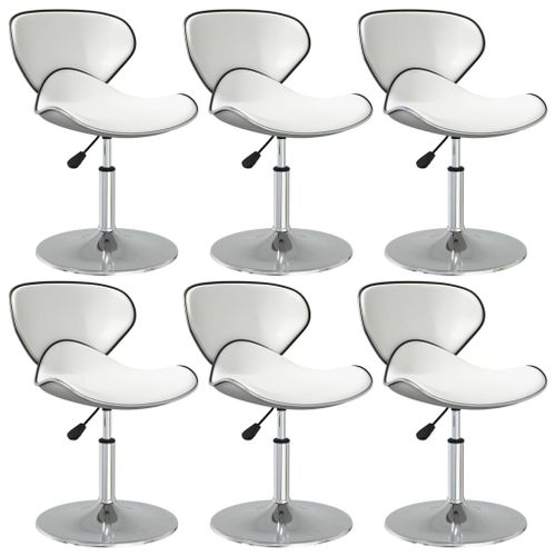 Vidaxl Chaises À Manger Lot De 6 Blanc Similicuir