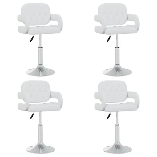 Vidaxl Chaises Pivotantes À Manger Lot De 4 Blanc Similicuir