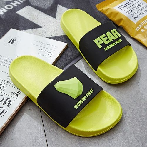 Chaussures De Couple Antidérapantes Pour Hommes Et Femmes, Pantoufles De Maison Motif De Fruit 3d, Dessin Animé Banane,té, Chaussures D'intérieur Plates Orange, Diapositives De Salle De Bain