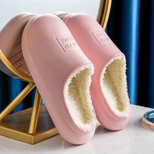 Chaussures De Maison Antidérapantes Imperméables Pour Femmes, Pantoufles D'hiver Chaudes Pour Hommes Et Couples, Pantoufles D'intérieur Antidérapantes En Mousse Mémoire De Forme Souple