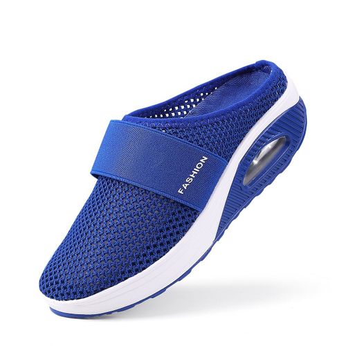 Chaussures De Marche Orthopédiques Coussin D'air Pour Femmes Diabétiques, Mules Plateforme En Maille, Pantoufles Légères Semelle Compensée