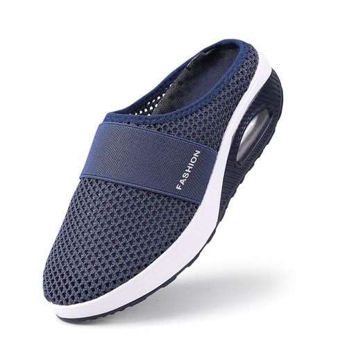 Chaussures De Marche Orthopédiques Coussin D'air Pour Femmes Diabétiques, Mules Plateforme En Maille, Pantoufles Légères Semelle Compensée