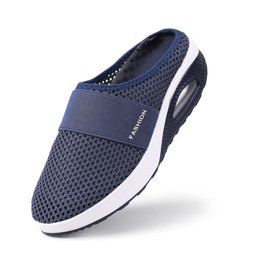 Chaussures De Marche Orthopédiques Coussin D'air Pour Femmes Diabétiques, Mules Plateforme En Maille, Pantoufles Légères Semelle Compensée