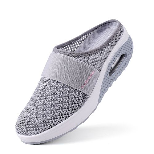 Chaussures De Marche Orthopédiques Coussin D'air Pour Femmes Diabétiques, Mules Plateforme En Maille, Pantoufles Légères Semelle Compensée