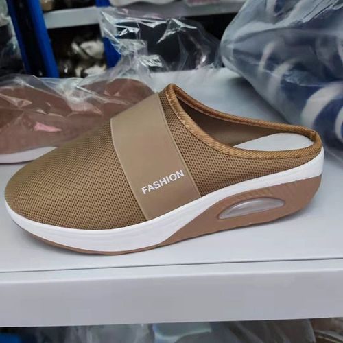 Chaussures De Marche Orthopédiques Pour Femmes, Pantoufles Ajourées Coussin D'air, Enfiler, Pour Diabétiques, Diapositives En Maille Respirante