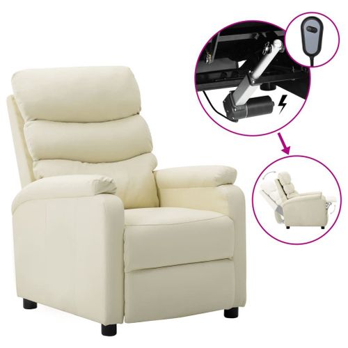 Vidaxl Fauteuil Inclinable Électrique Crème Similicuir