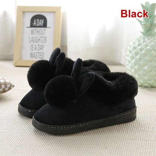 New Fashion Autumn Winter Cotton Slippers Rabbit Ear Home Indoor Slippers Winter Warm Shoes Womens Cute Plus Plush Slippers