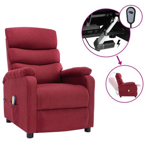 Vidaxl Fauteuil Inclinable Électrique De Massage Bordeaux Tissu