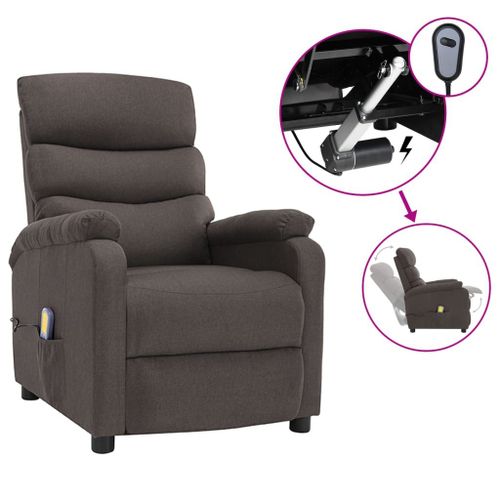 Vidaxl Fauteuil Inclinable Électrique De Massage Taupe Tissu