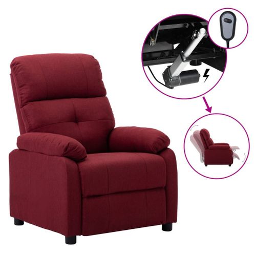 Vidaxl Fauteuil Inclinable Électrique Rouge Bordeaux Tissu