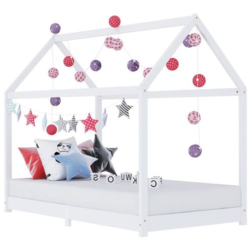 Vidaxl Cadre De Lit D'enfant Blanc Bois De Pin Massif 90 X 200 Cm