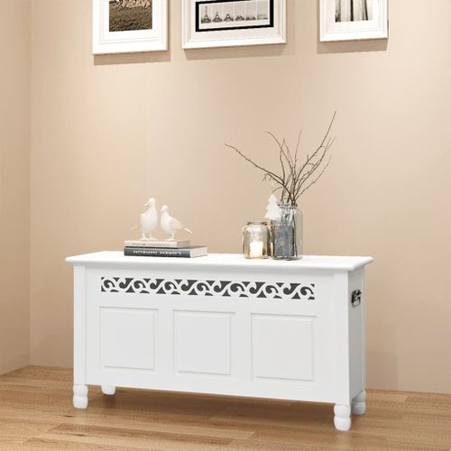 Vidaxl Banc De Rangement En Style Baroque Pfdm Blanc