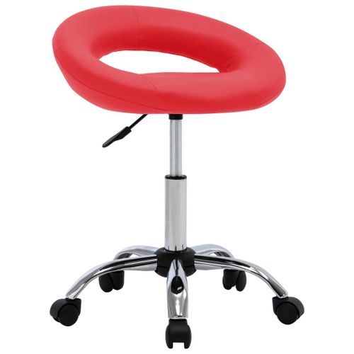 Vidaxl Chaise De Travail Roulante Rouge Similicuir