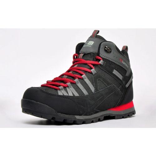 Karrimor Spike Mid 3 Weathertite Bottes Imperméables De Marche Chaussures Randonnée Cuir Suédé Noir Rouge