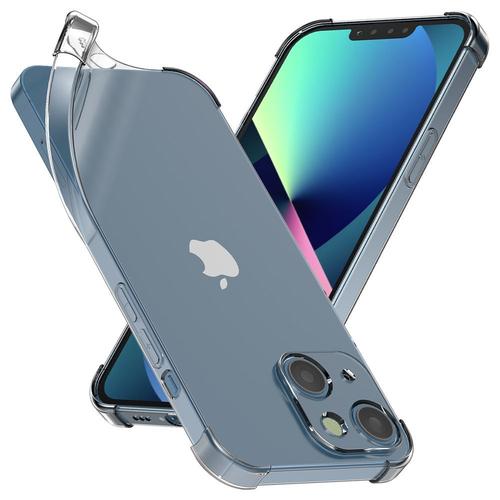 Ebeststar - Coque Pour Iphone 13 Mini Etui Housse Pochette Silicone Slim Coins Rebords Renforcés, Antichoc, Transparent [Dimensions Precises Smartphone : 131.5 X 64.2 X 7.65 Mm, Écran 5.4'']