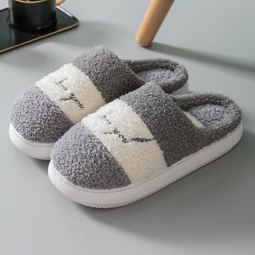 Chaussons Femme Maison Hiver Chaussette Hiver Femme Pantoufles Duveteuses Talons Hauts De 4cm Pour Femmes Et Hommes, Chaussures D'hiver Chaudes En Fourrure, Pour Couples, Fleurs, Ours, Semellepaisse, Pour La Maison