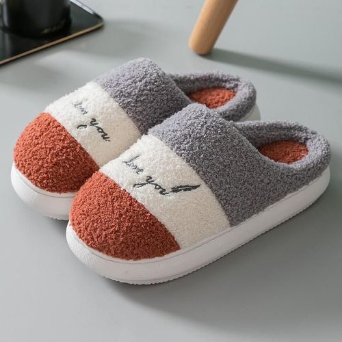 Chaussons Femme Maison Hiver Chaussette Hiver Femme Pantoufles Duveteuses Talons Hauts De 4cm Pour Femmes Et Hommes, Chaussures D'hiver Chaudes En Fourrure, Pour Couples, Fleurs, Ours, Semellepaisse, Pour La Maison