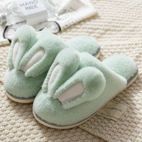 Chaussons Femme Maison Pantoufle Femme Hiver Pour Hommes Et Femmes Chaussures Chaudes D'hiver Pour Couples, Jolies Oreilles De Lapin, Semelle Souple, Intérieur Pour La Maison, Dames, Diapositives En Peluche, Zapatillas