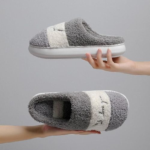 Chaussure Femme Hiver Pantoufles D'hiver À Plateforme Pour Femmes Et Hommes, Talons Hauts De 4cm, Semelle Épaisse, Muette, Chaude, Chaussures Décontractées, Plates, Pour Chambre À Coucher, Diapositives En Fourrure - 11