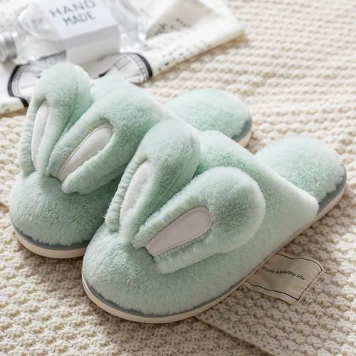Chaussure Femme Pantoufle Chaussons Maison Hiver Pantoufles En Peluche Longues Oreilles De Lapin Pour Hommes Et Couples, Chaussures D'hiver Semelle Souple, Confortables Pour La Maison Et La Chambre Coucher