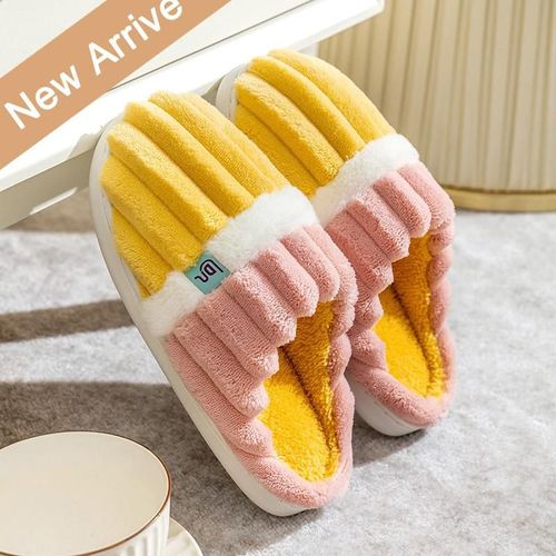Chaussure Femme Pantoufles Hiver Chaudes D'hiver En Fausse Fourrure Pour Hommes Et Femmes, Diapositives En Peluche Pour Couple, Garçons Et Filles, Chaussures De Maison En Coton, Talon Plat, Chambre Coucher Intérieure