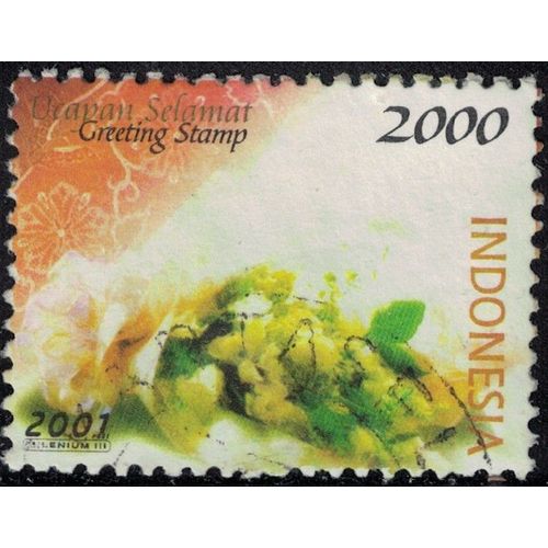 Indonésie 2001 Oblitéré Used Bouquet De Fleurs Ucapan Selamat Félicitations Y&t Id 1874 Su