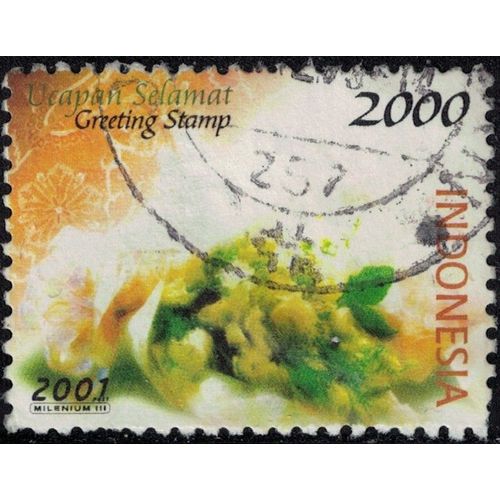 Indonésie 2001 Oblitéré Used Bouquet De Fleurs Ucapan Selamat Félicitations Y&t Id 1874 Su