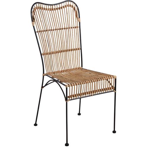 Chaise En Rotin Naturel Et Métal Noir