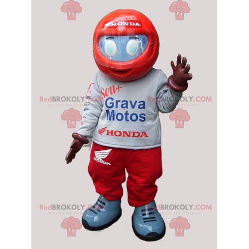 Costume De Mascotte Redbrokoly Pilote Moto