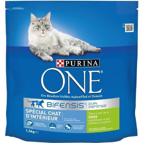 Purina One Croquettes A La Dinde Et Aux Céréales Completes - Pour Chat Adulte D'intérieur - 1.5 Kg