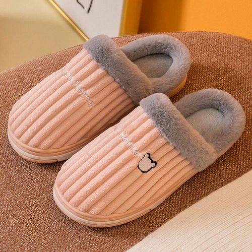 Pantoufles En Coton Semellespaisses Pour Femme Et Homme, Antidérapantes, En Peluche, Chaudes, Pour La Maison, Hiver Et Automne