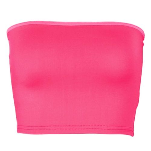 Bralette Bustier Sans Bretelles Pour Femme,Haut Court Et Sexy,Couleur Unie,Néon,Épaules Dénudées,Simple,Enveloppé Sur La Poitrine,Bustier,Clubwear,Été