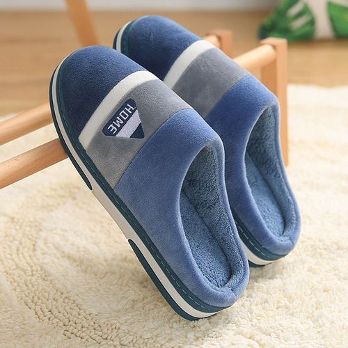 Chaussures D'intérieur Imperméables Pour Hommes Et Femmes, Pantoufles D'hiver Pour La Maison, En Faux Cuir, Peluche Chaude, Antidérapantes