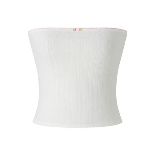 Corset Bustier Sans Bretelles Pour Femme,Haut Bustier Sexy,Coupe Couvertes,Blanc Cassé,Débardeurs Initiés,Vêtements D'été