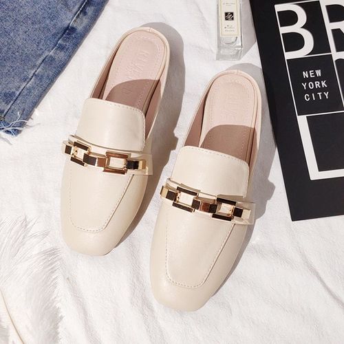 Chaussures Muller Plates D'extérieur En Cuir, Sandales La Mode Pour Femmes