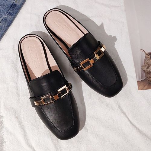 Chaussures Muller Plates D'extérieur En Cuir, Sandales La Mode Pour Femmes