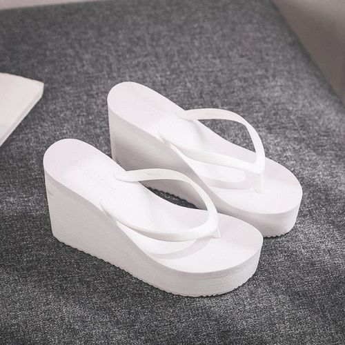 Claquettes De Plage Talons Hauts Etpais Pour Femmes, Chaussures , Mode, Sandales Plateforme Décontractées, Couleur Unie